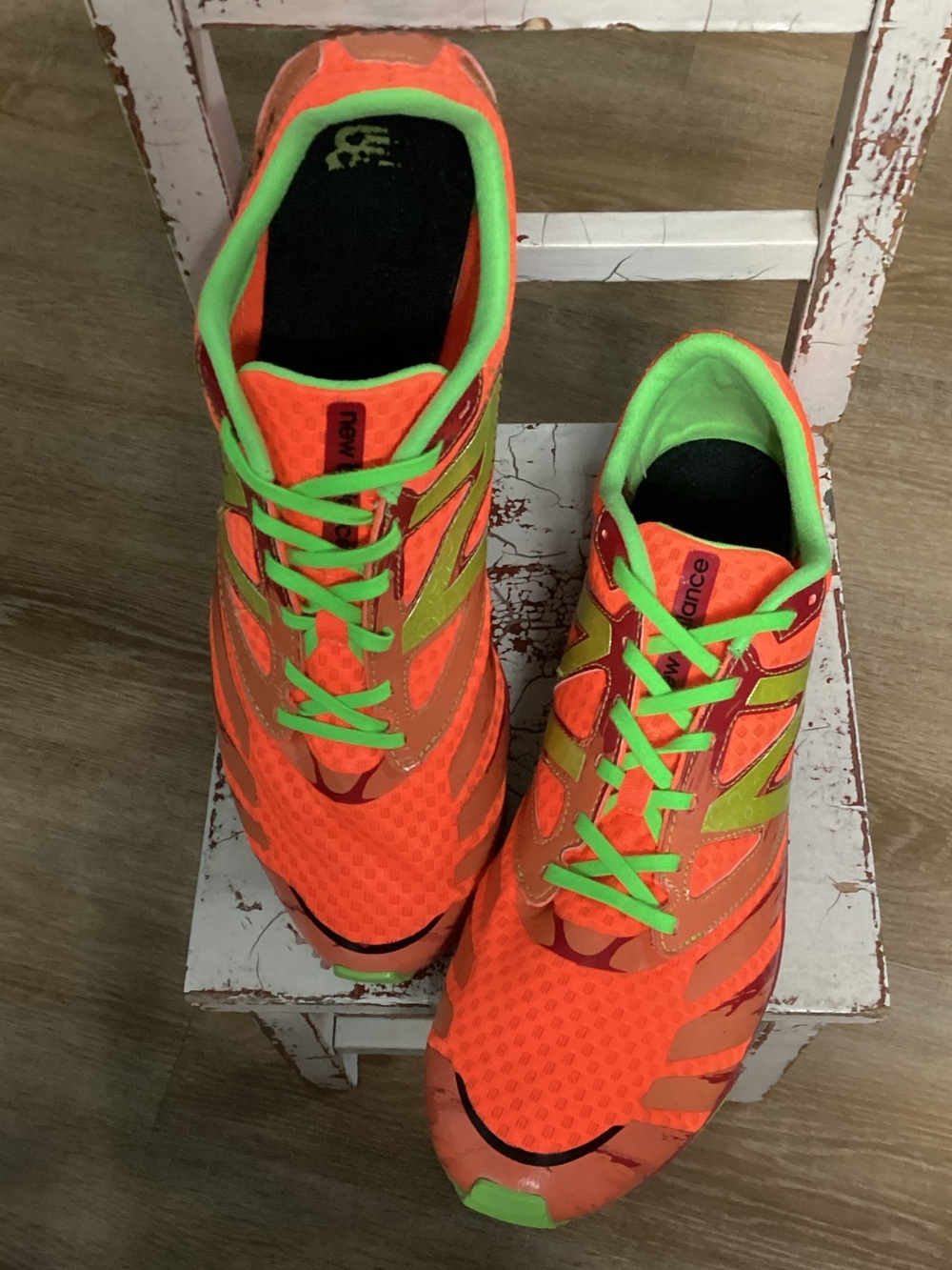 New Balance MXC700v2 Spike Running Shoe Neon Orange & Lime Green Size 13